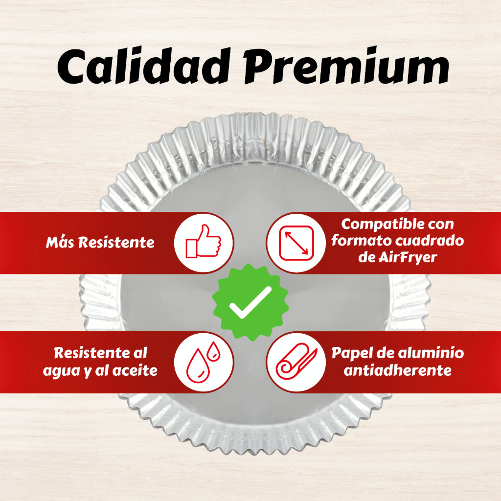 20-24cm | Papel de Aluminio para Air Fryer | Redondo