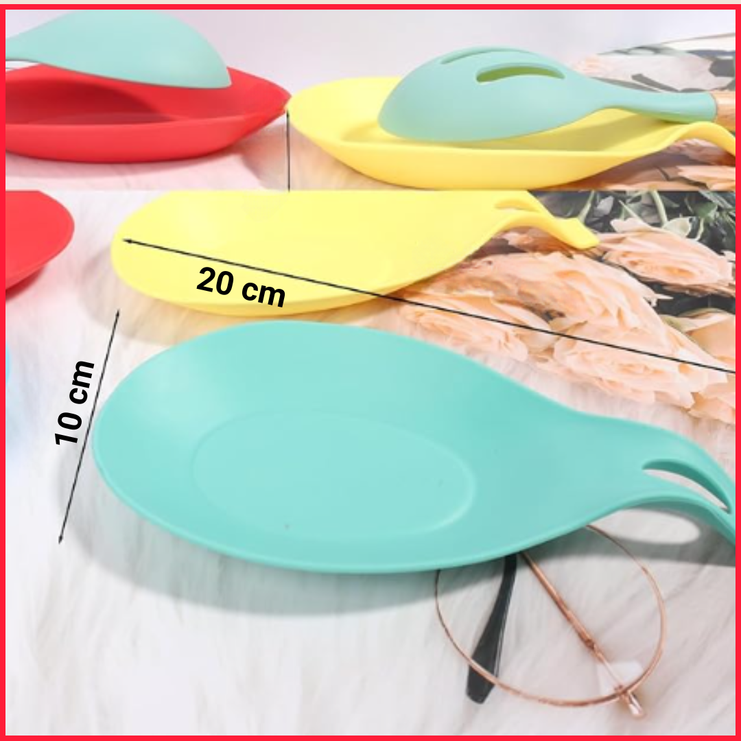 3 Unidades de Posacuchara de Silicona para Cocina | 20 cm