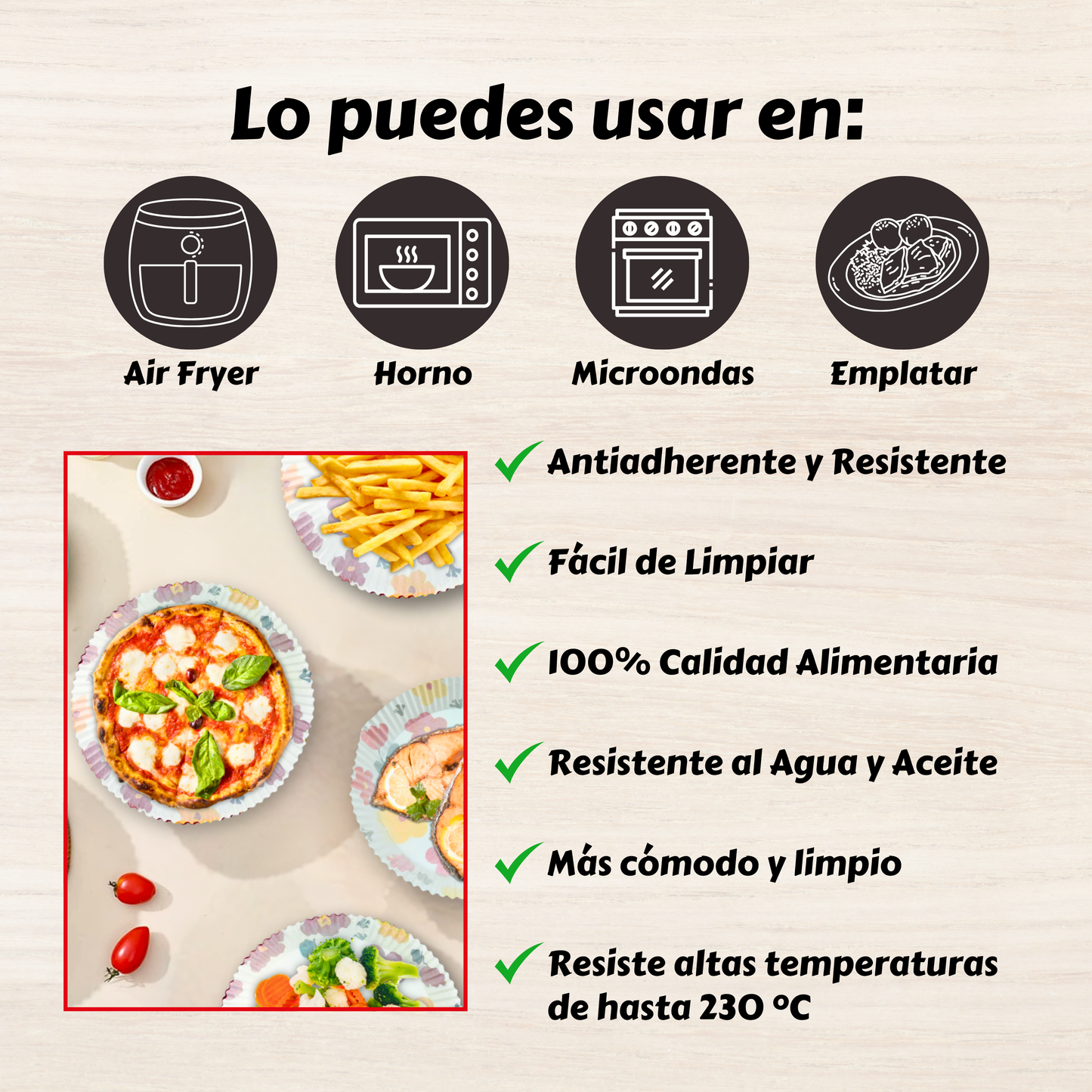 16-20cm | Papel para Air Fryer | Redondo "Floral"