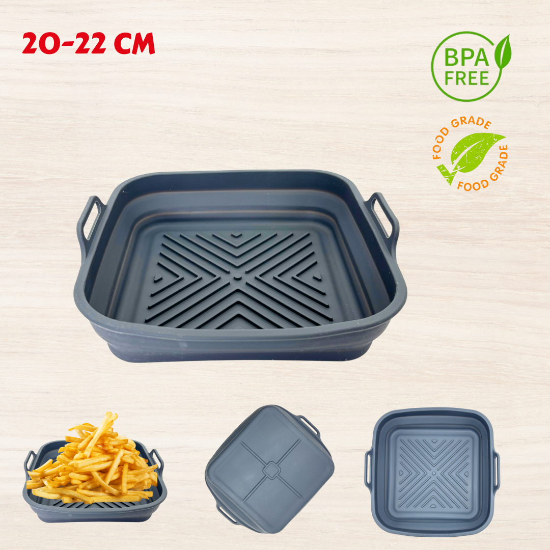 20 CM | Molde de Silicona para Air Fryer | Cuadrado