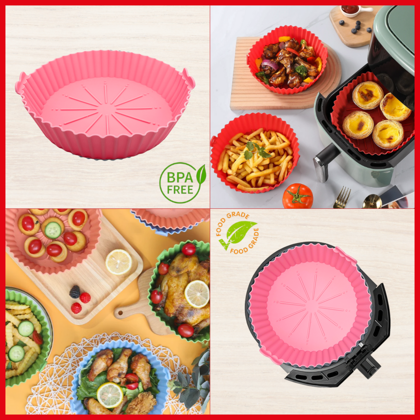 20-22cm | Molde de Silicona para Air Fryer | Redondo