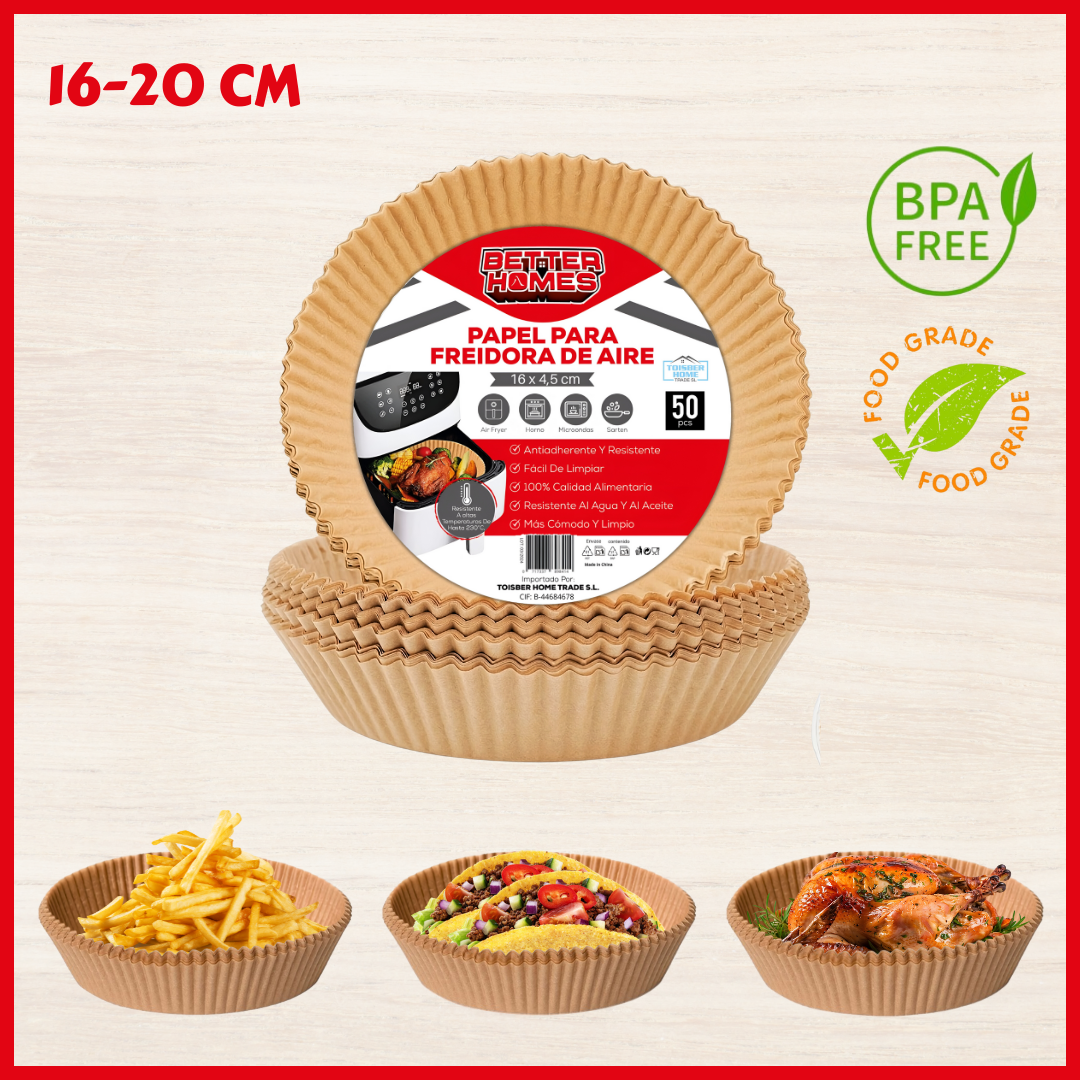 16-20cm | Papel para Air Fryer | Redondo