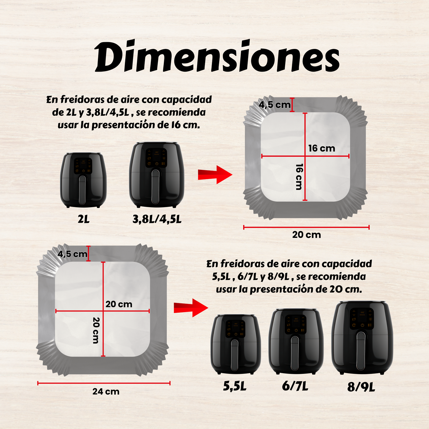 Papel de Aluminio para Air Fryer | Cuadrado