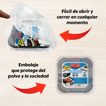 Papel de Aluminio para Air Fryer | Cuadrado