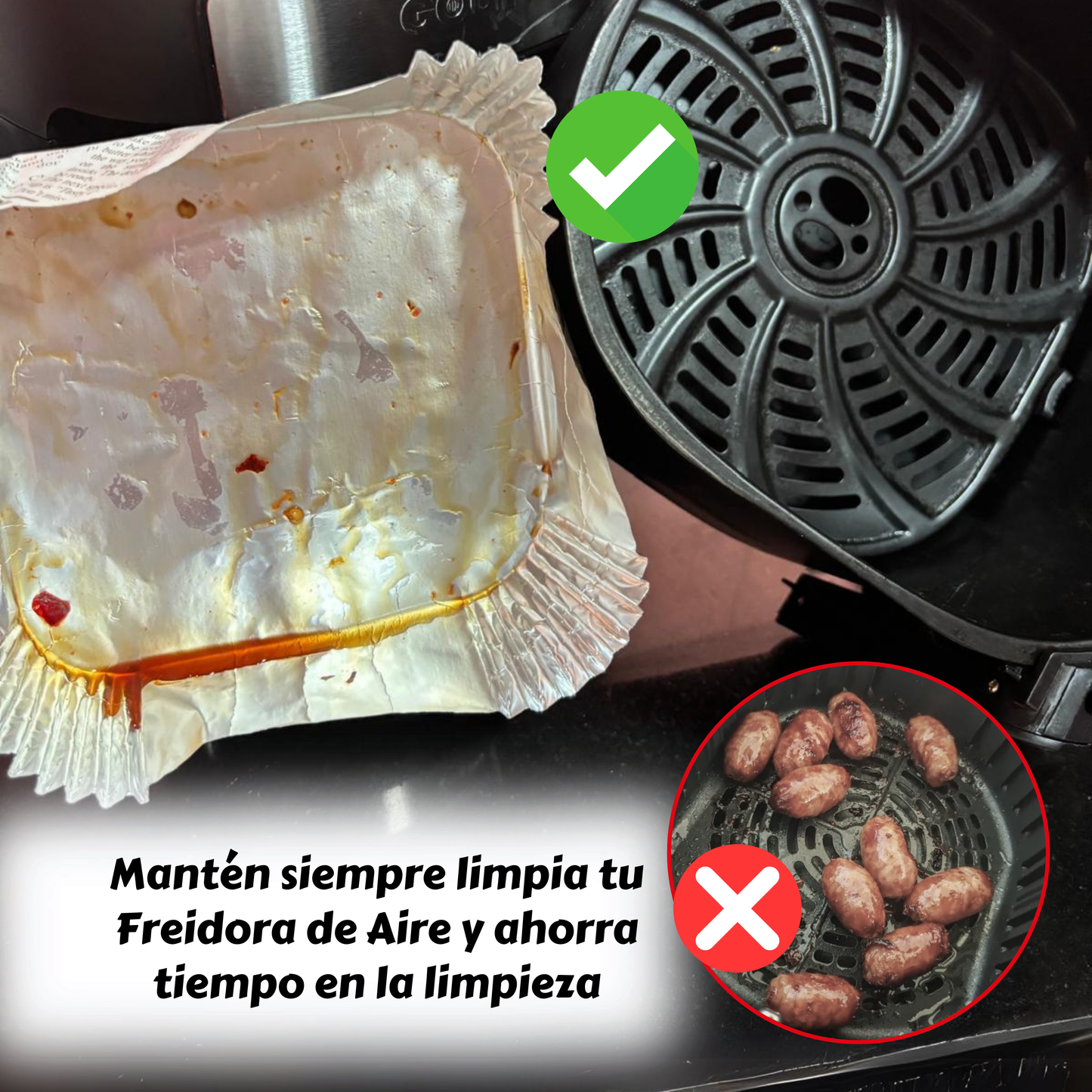 Papel de Aluminio para Air Fryer | Cuadrado