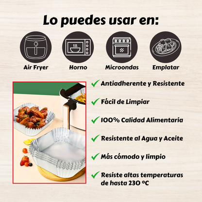 Papel de Aluminio para Air Fryer | Cuadrado