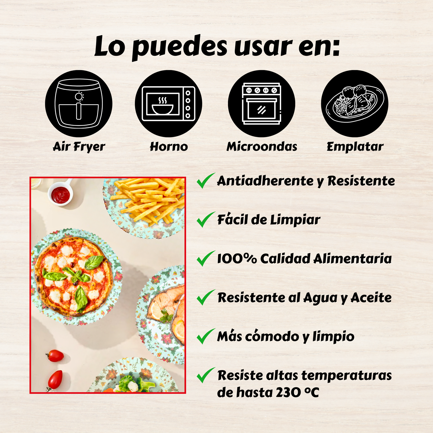 Papel para Air Fryer | Redondo "Navideño"